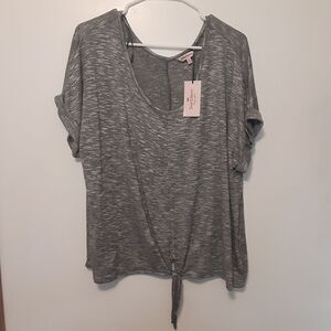 Juicy Couture Top Womens XL Gray Short Sleeve Shirt Blouse EUC T Shirt